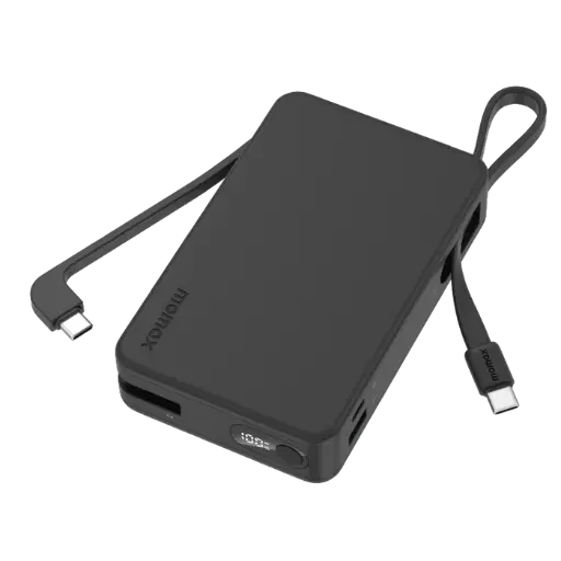 [IP139D] Momax 1-Power Vital+ 20000mAh Battery Pack with Dual Built-in USB-C Cable (Black)