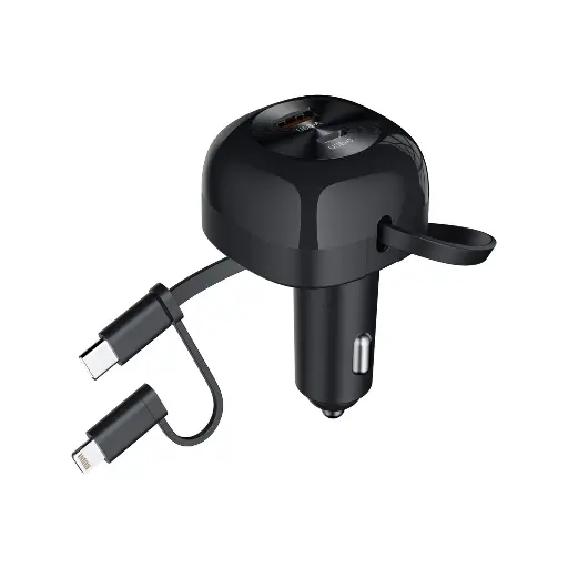 [TC0036-BK] Choetech 75W Retractable Cable Car Charger (Black)