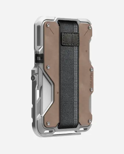 [UA-G03-GL] AULUMU G03 Multi-Tool Magnetic Metal Wallet Leather Cover (Brown)