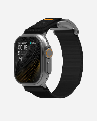 [A11-NL-BK-SL] AULUMU A11 Mag Buckle Slim Band for Apple Watch Series (Classic Black and Silver Buckle)