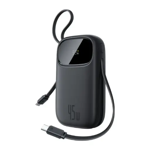 [E0028D00] Baseus EnerFill FC31 Qpow 3 Digital Display Power Bank with USB-C+iP Cables 20000mAh 45W (Cosmic Black)