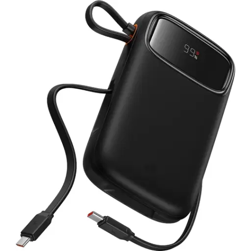 [E0028C00] Baseus EnerFill FC31 Qpow 3 Digital Display Power Bank with USB-C+iP Cables 10000mAh 45W (Cosmic Black)