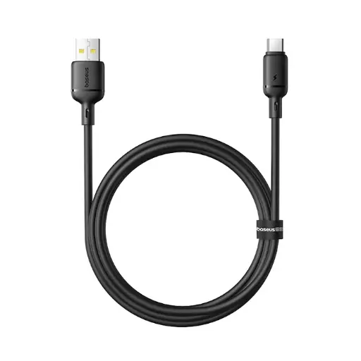 [P10377703113-02] Baseus Silky Fast Charging Cable USB-A to USB-C 1m (Cluster Black)
