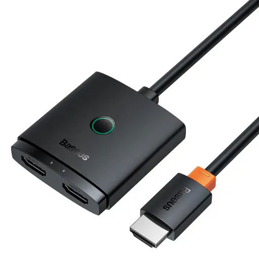 [B01331105111-01] Baseus AirJoy Series 2-in-1 Bidirectional HDMI Switch with 1m Cable (Cluster Black)
