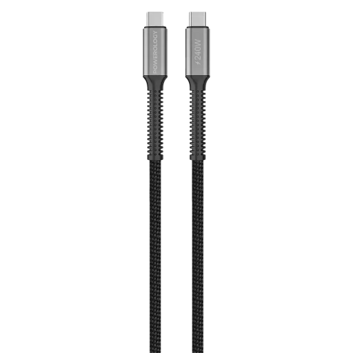 [PCAB033BK] Powerology USB4 Braided USB-C To USB-C Cable PD 240W (Black)