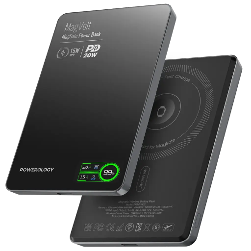 [PPBCHA62BK] Powerology MagVolt Magnetic Power Bank 5000mAh (Black)