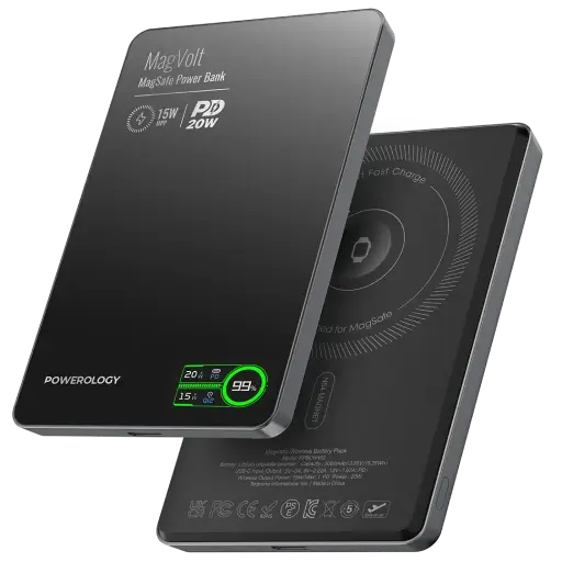 [PPBCHA62BK] Powerology MagVolt Magnetic Power Bank 5000mAh (Black)