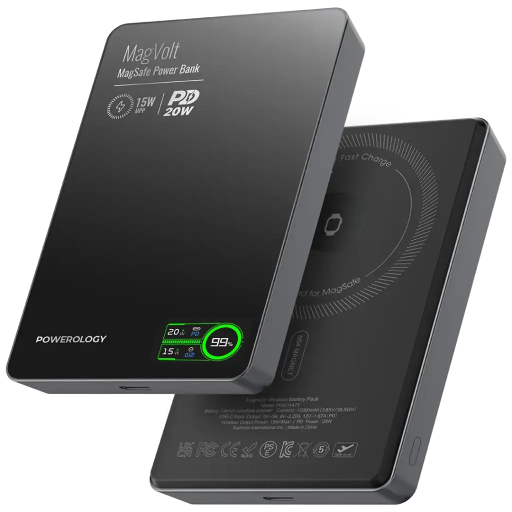[PPBCHA75BK] Powerology MagVolt Magnetic Power Bank 10000mAh (Black) 