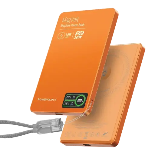 [PPBCHA62OG] Powerology MagVolt Magnetic Power Bank 5000mAh (Orange)