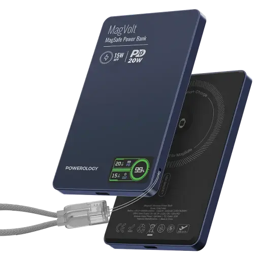 [PPBCHA62BU] Powerology MagVolt Magnetic Power Bank 5000mAh (Blue)