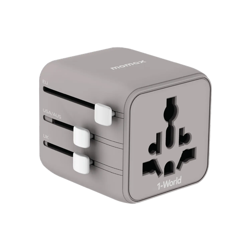 [UA19E] Momax 1-World Travel Adaptor (Gray)