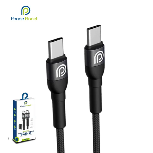 [PJ-CC-001-200-GY] Phone Planet Braided Type C-C Cable 2M (Black)