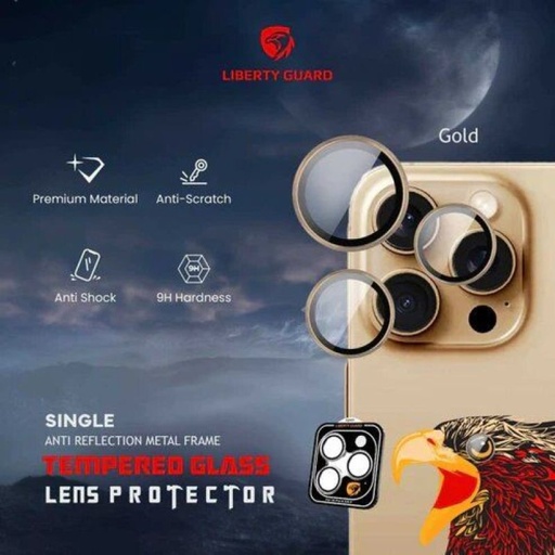 [LGCLGL16S-GD] Liberty Guard Camera Lens for iPhone 16 Pro/16 Pro Max (Gold Titanium)
