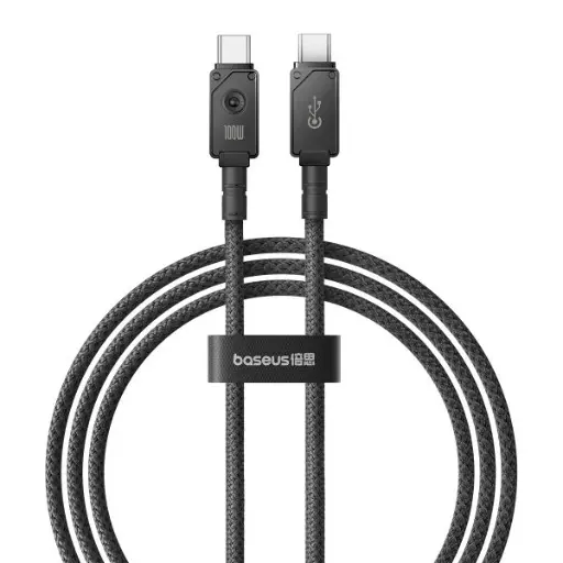 [E0426W00] Baseus New Braided Fast Charging Cable USB-C to USB-C 100W 1m - Black