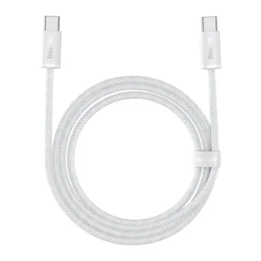 [E0426V01] Baseus New Braided Fast Charging Cable USB-C to USB-C 100W 1m - White