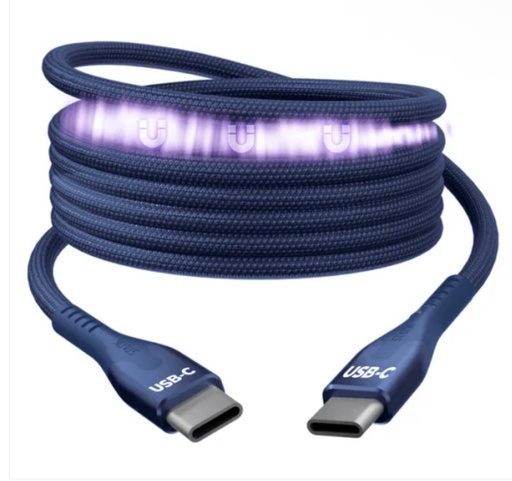 [PUP-0550-3FT-CC-NVY] Statik MagStack Pro Magnetic 100w USB-C to C Cable 0.9M (Navy)