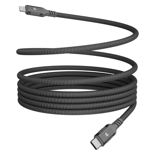 [PCAB025GY] Powerology Malinka Weave Magnetic USB-C To Lightning 1.2M Cable PD 30W (Gray)