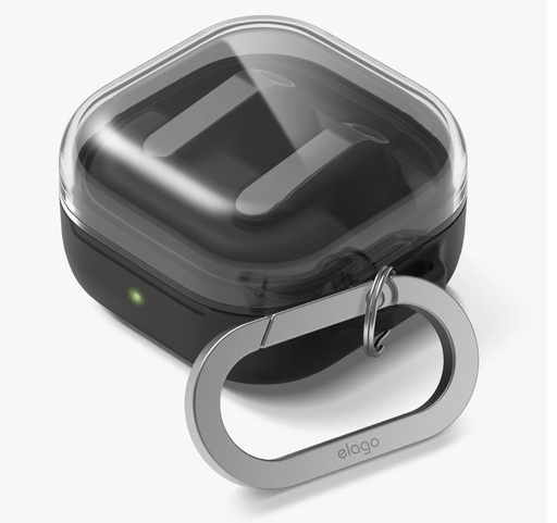 [EGB4DUO-HANG-TRBK] Elago كفر معلّق Duo لـ Galaxy Buds 4 / 4 Pro (شفاف أسود)