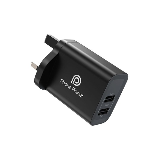 [PP-24WAA-UK] Phone Planet Dual QC Smart Charger USB 24W