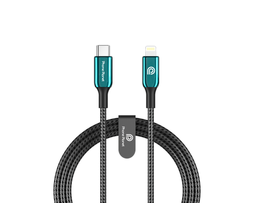 [PJ-CL-006-200-GREEN] Phone Planet Braided Type-C To Lightning Charge & Data Sync (2M) Green