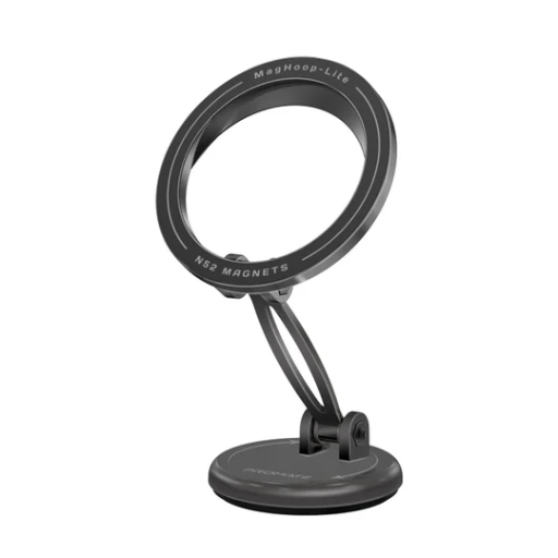 [MAGHOOP-LITE.BLACK] بروميت حامل هاتف ذكي مغناطيسي متوافق مع الماق سيف  بدوران 360° بدون مشبك مع تثبيت آمن ومضاد للانزلاق  (أسود)