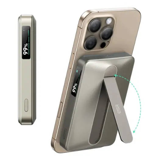 [2G52404] ESR MagSlim Kickstand Power Bank 10000mAh Qi2 (Titanium)