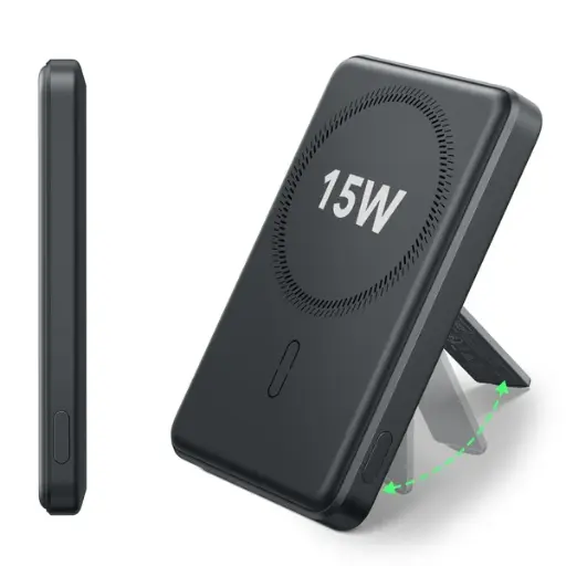 [2G52402] باوربنك ESR MagSlim بسعة 10000 مللي أمبير في الساعة وتقنية Qi2  (أسود)