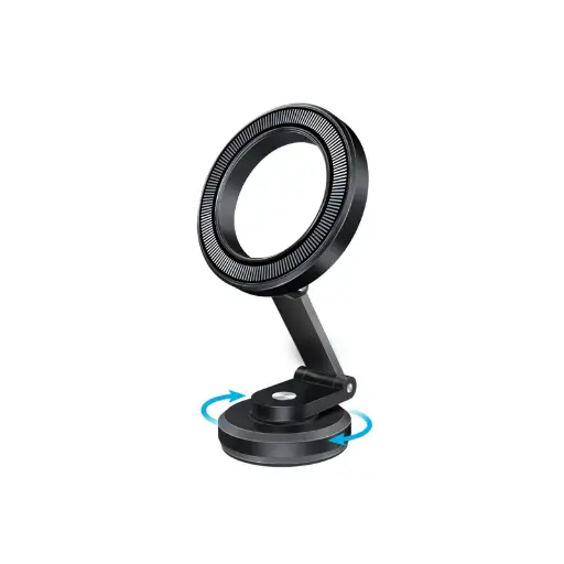 [MAGHOOP-HG.BLACK] Promate MagGrip™ 360° Cradleless Foldable Magnetic Ring Smartphone Holder (Black)