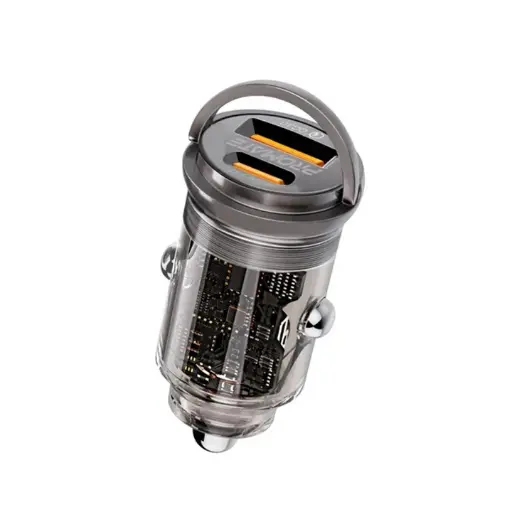 [TransDrive-65W] Promate Mini Car Charger 65W (Transparent) 