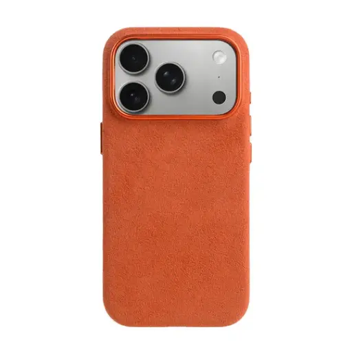 [IP17PM-ALC-OR] Melkco Alcantara Magsafe Case For Iphone 17 Pro Max (Orange)