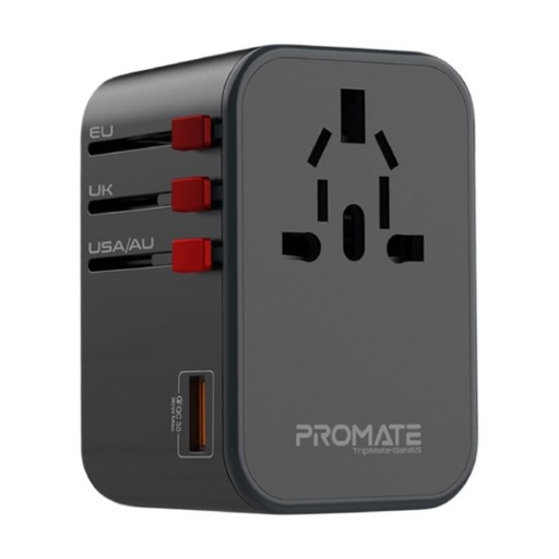 [TripMate-36W] Promate Travel Adapter 36W PD GaN™ (Black)
 