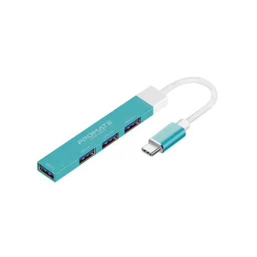 [LiteHub-4.Blue] Promate LiteHub 4-in-1 Multi-Port USB-C Data (Blue)
