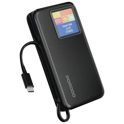 [PDPBFCH087BK] بورودو راوتر باوربنك 10000 مللي أمبير (أسود)G LTE | WIFI 6 4     