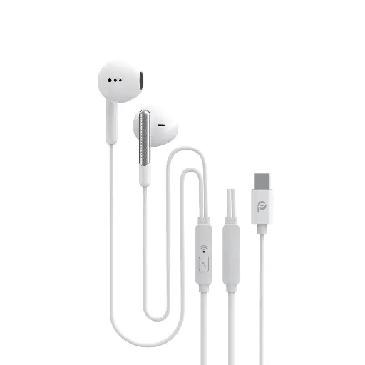 [PR-PLSTEPTC] (لون أبيض)  تايب سي  سماعة سلكية بمنفذ Powero+ Pulse Lite