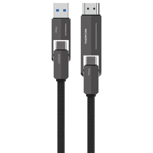 [PCAB034BK] Powerology Vion 4-in-1 Charging & Data Transfer Cable (Black)