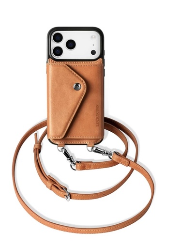 [LN-KD-17PM-A40] Luckycoin Crossbody Case for iPhone 17 Pro Max (Retro Tan)