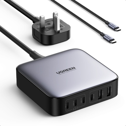 [CD271-40915ZD]   ( سريع بقدرة 200 واط مع 6 منافذ UGREEN Nexode GaN شاحن مكتبي