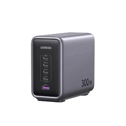 [CD333-90904B] UGREEN Nexode 300W 5-Port PD GaN Fast Charger UK  (Space Grey)