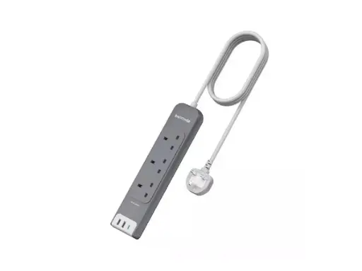 [RP-PC1038]  USB (رمادي) بطول 3 أمتار مع منافذ كهربائية ومنفذ مشترك كهربائي RAVPower 