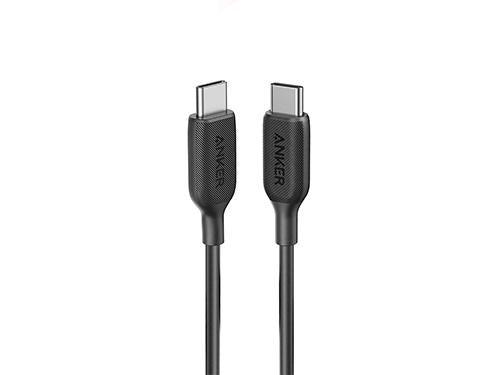 [A8753H11] كابل شحن أنكر نايلون بقوة 60 واط من USB-C إلى USB-C 2.0، 1.8 متر (أسود)