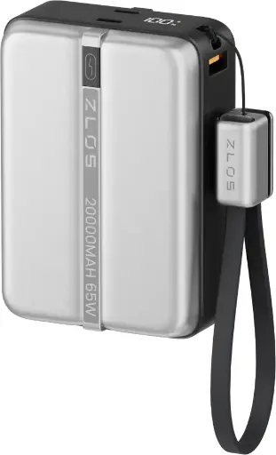 [ZLO-MA20-65E] ZLOS 20000mAh Power Bank 65W with Lanyard Integrated Cable