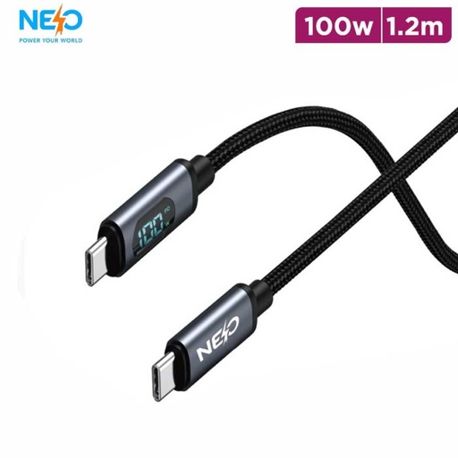 [N2005D1] نيو كابل رقمي من تايب سي  إلى تايب سي بقدرة 100 واط