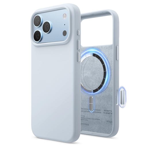 [ES17MSSC63PRO-LBL] Elago Magnetic Silicone Case for iPhone 17 Pro/18 Pro (Light Blue)