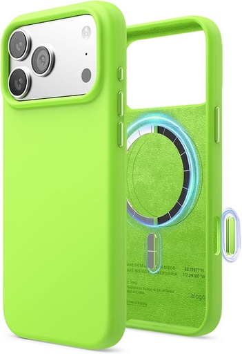 [ES17MSSC69PRO-LIGR] Elago Magnetic Silicone Case for iPhone 17 Pro Max/18 Pro Max (Lime Green)