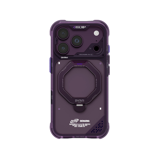 [SK-2026IPP6.3-SATURN-BUR] SkinArman Saturn Rotating Kick-Stand Case for iPhone 18 Pro (Burgundy)