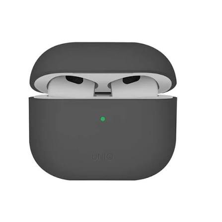 [UNIQ-AIRPODS(2024)-LINOGRY] Uniq Lino Hybrid Liquid Silicon Case for Airpods 4th Gen (Ash Grey)