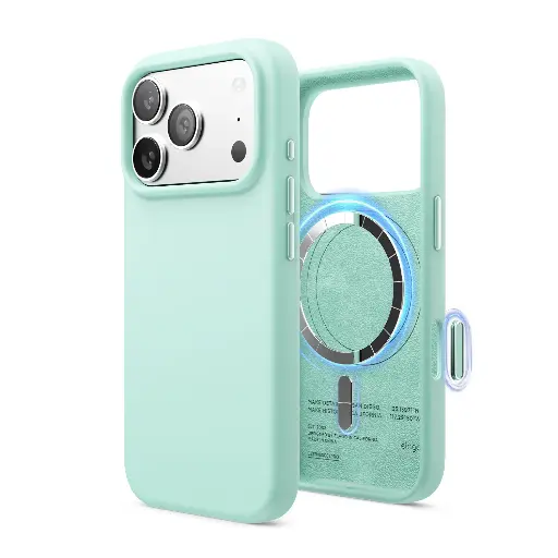 [ES17MSSC63PRO-ASKY] Elago Magnetic Silicone Case for iPhone 17 Pro/18 Pro (Aqua Sky)