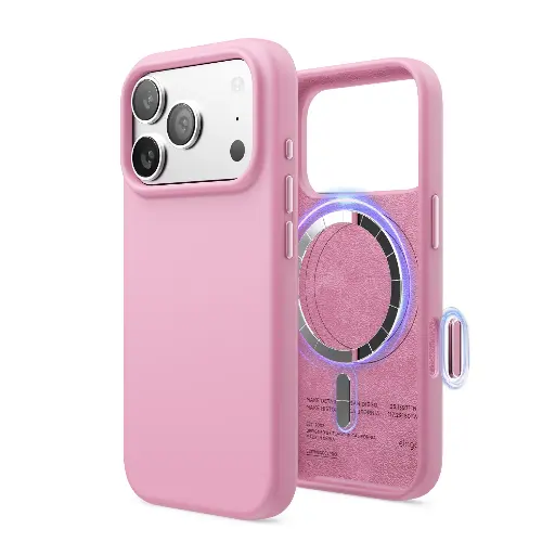 [ES17MSSC63PRO-HPK] Elago Magnetic Silicone Case for iPhone 17 Pro/18 Pro (Hot Pink)