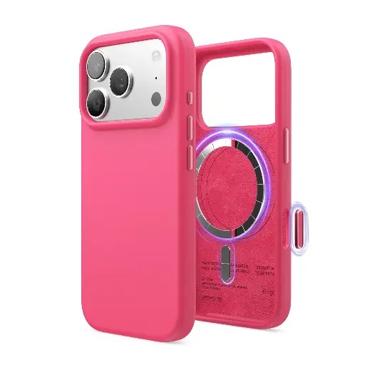 [ES17MSSC63PRO-IRED] Elago Magnetic Silicone Case for iPhone 17 Pro/18 Pro (Ice Red)