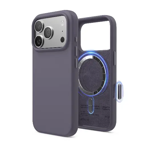 [ES17MSSC69PRO-DPLV] Elago Max Magnetic Silicone Case for iPhone 17 Pro Max/18 Pro Max (Deep Lavender)